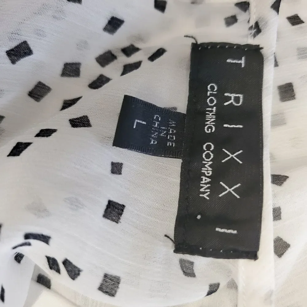 Trixie white black cross front dress trumpet skirt